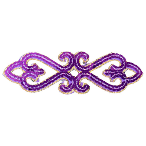 Tribal Paillette Paars Cosplay Sequins Strijk Embleem Patch