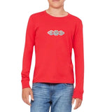 Tribal Paillette Zilver Cosplay Sequins Strijk Embleem Patch op een rood t-shirt