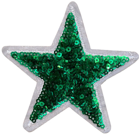 Ster Paillette Glitter Strijk Embleem Patch Groen