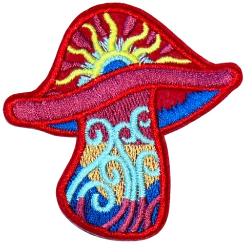Paddenstoel Flower Power Strijk Embleem Patch