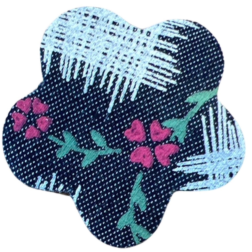 Bloem Denim Spijkerstof Strijk Embleem Patch Rood