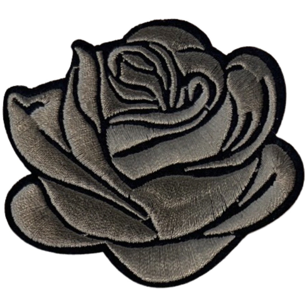 Roos Rozen Bloem Bloemen Strijk Embleem Patch Taupe