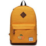 Sinaasappel Mandarijn Strijk Embleem Patch Oranje op een oranje rugzak