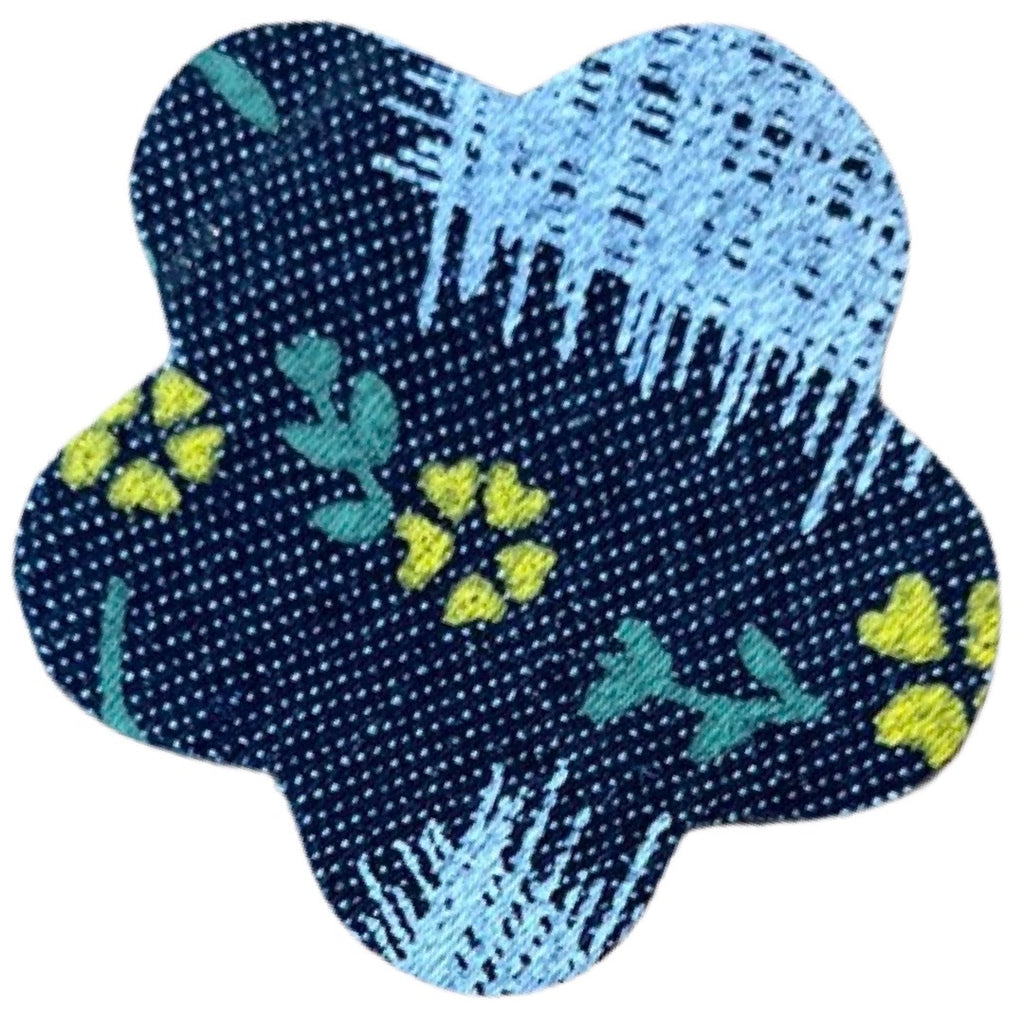 Bloemetje Denim Spijkerstof Strijk Embleem Patch Geel
