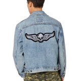 Schedel Skull Wings Strijk Embleem XXL Patch op de rugzijde van een spijkerjas