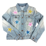 Ster Glitter Paillette Strijk Embleem Patch Blauw