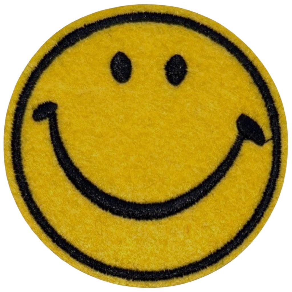 Emoji Smiley Lach Vrolijk Tevreden Strijk Embleem Patch