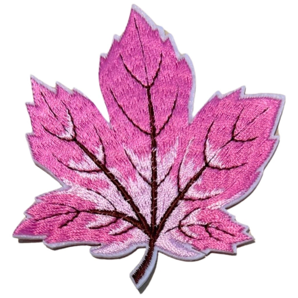 Herfstblad Herfst Blad Strijk Embleem Patch Roze