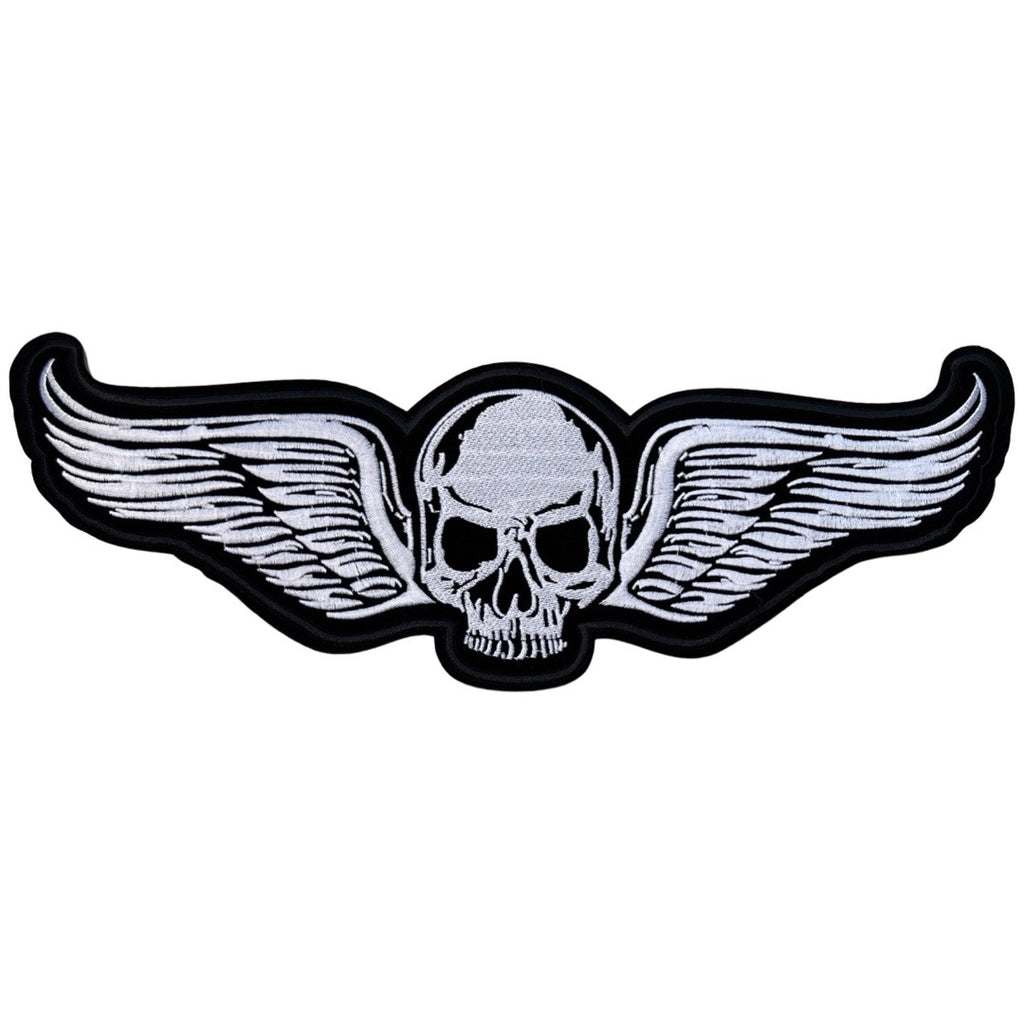 Schedel Skull Wings Strijk Embleem XXL Patch