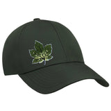 Herfstblad Herfst Blad Strijk Embleem Patch Mos Groen op een donkergroen cap