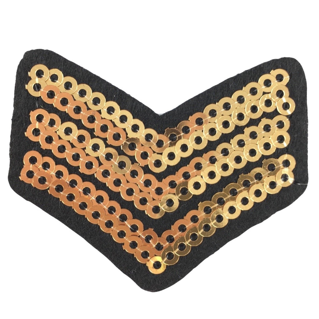 Rangstrepen Navy Paillette Strijk Embleem Patch