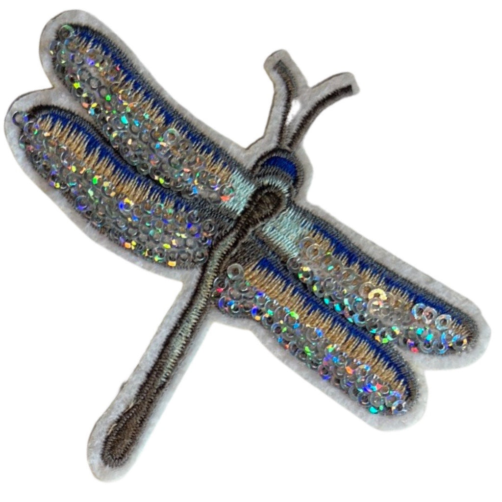 Libelle Dragonfly Paillette Strijk Embleem Patch
