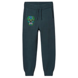 Sugar Skull Mexico Doodskop Strijk Patch Groen op de broek van een joggingpak