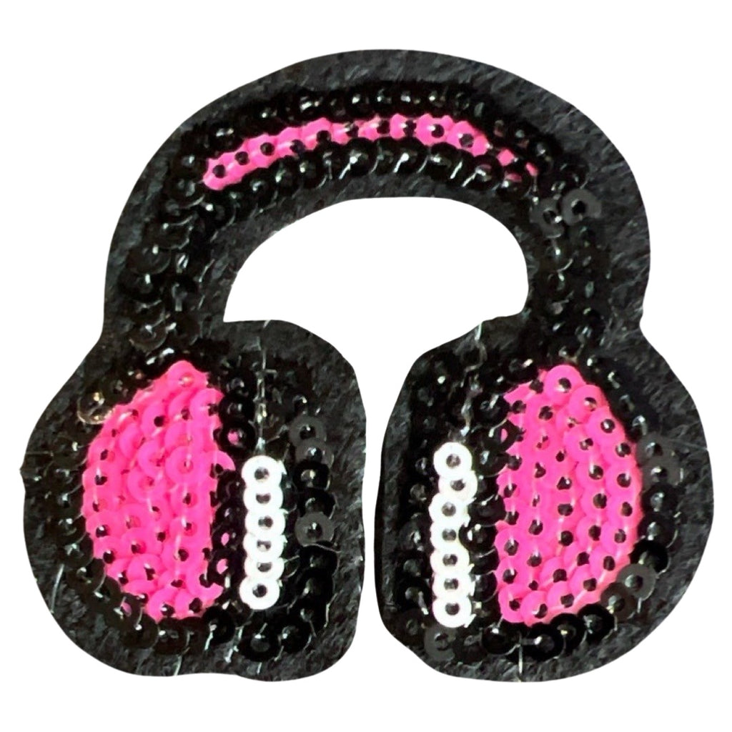 Koptelefoon Headphone Paillette Strijk Embleem Patch
