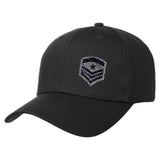 Military Rang Strepen Strass Strijk Embleem Patch op een zwarte cap
