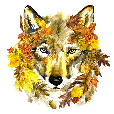 Wolf Herfst Full Color Strijk Applicatie