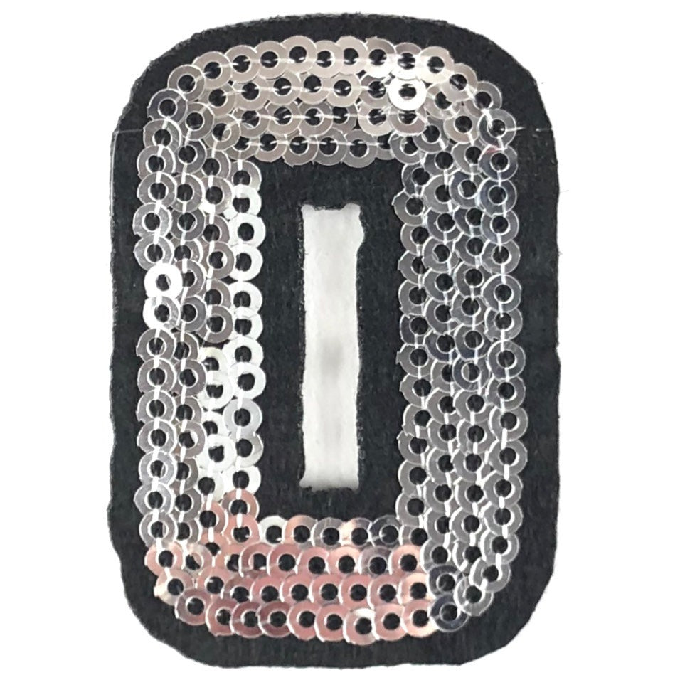 Cijfers Strijk EmblEem Patch Paillette Zilver