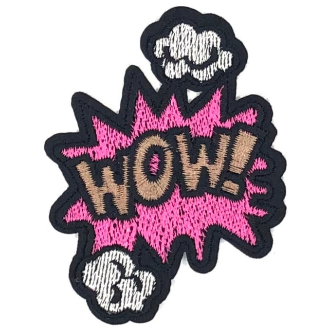Comic Style WOW Tekstwolk Strijk Patch
