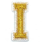 Alfabet Letter Strijk Embleem Patch Goud Wit