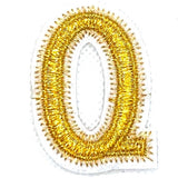 Alfabet Letter Strijk Embleem Patch Goud Wit