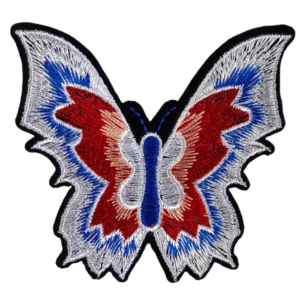 Vinder Vlinders Embleem Strijk Patch Rood Blauw