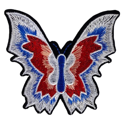 Vinder Vlinders Embleem Strijk Patch Rood Blauw
