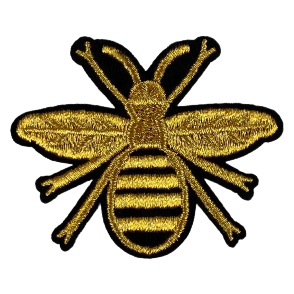 Bij Insect Strijk Embleem Patch Goudkleurig
