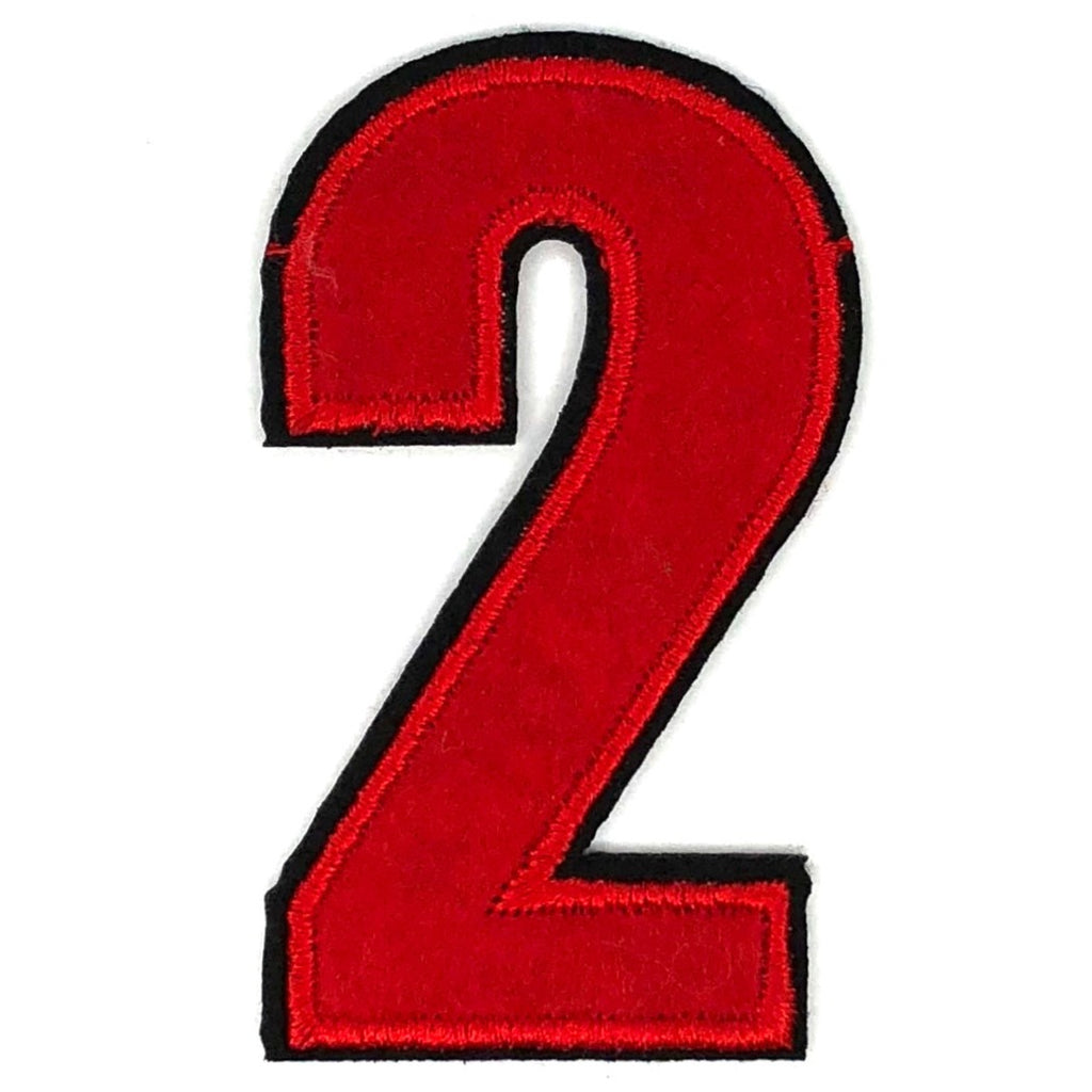 Rood Zwarte Cijfer 2 Strijk Patch