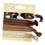 Ibiza Style Haar Elastiek Bruin Camel Tinten Camouflageprint