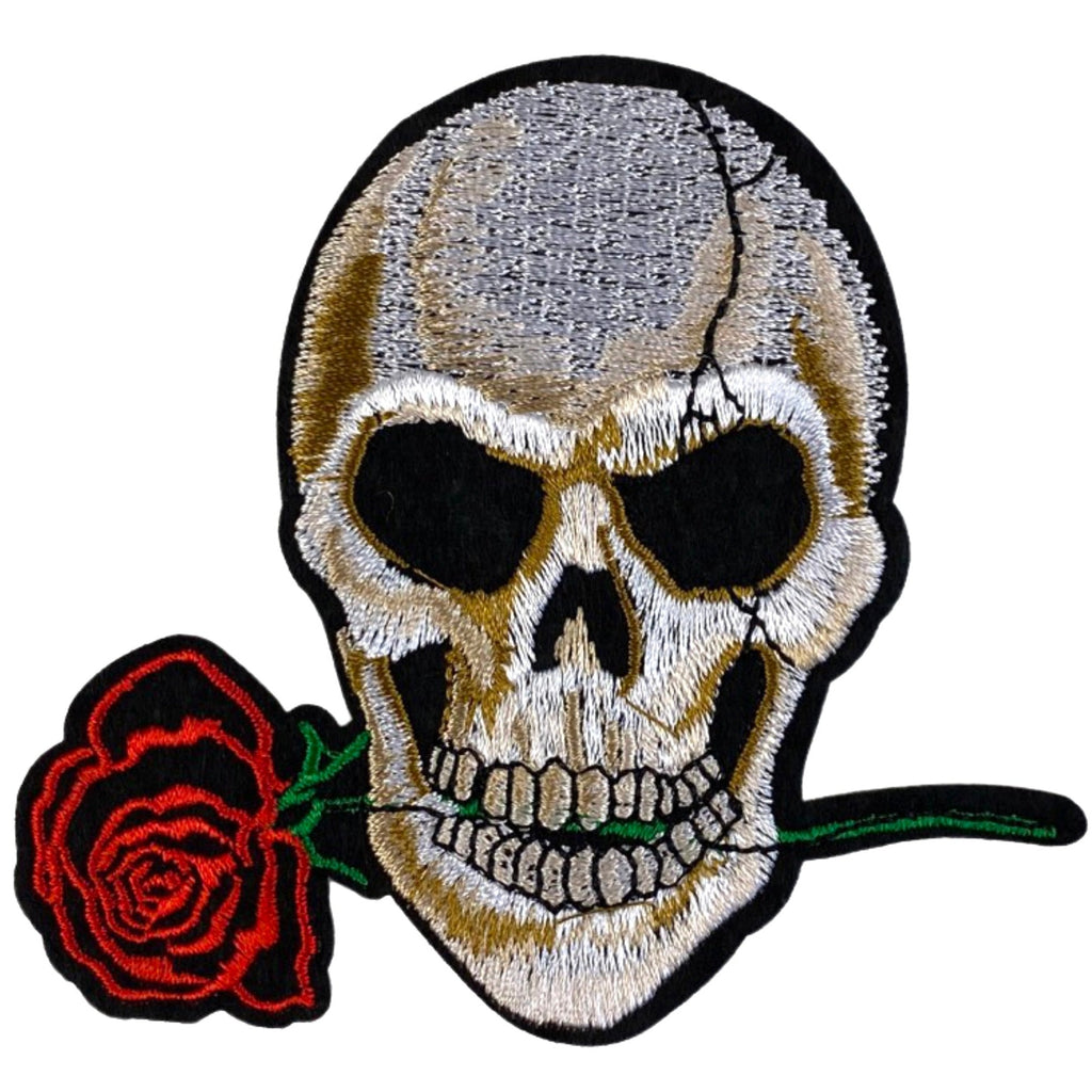 Doodskop Skull Rode Roos Strijk Embleem Patch