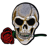 Doodskop Skull Rode Roos Strijk Embleem Patch