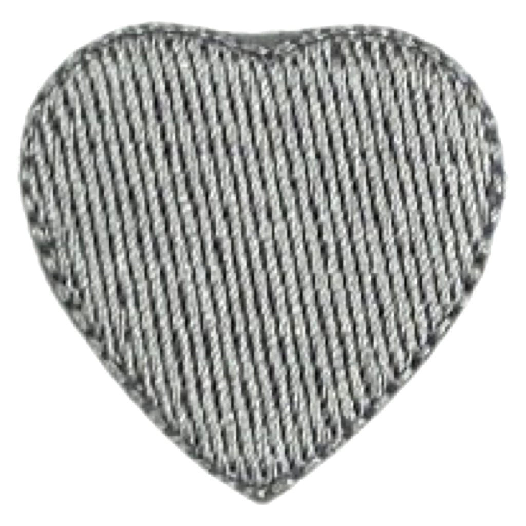 Hartje Strijk Embleem Patch Applicatie Zilver Medium