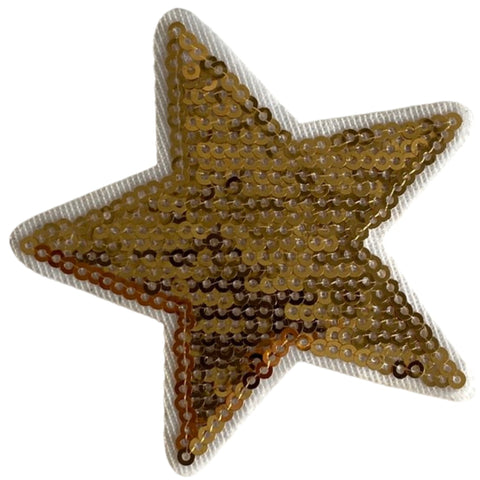 Ster Strijk Embleem Patch Paillette Goud