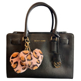 Sleutelhanger Pluche Hart Luipaard Print Tas Hanger Oud Roze