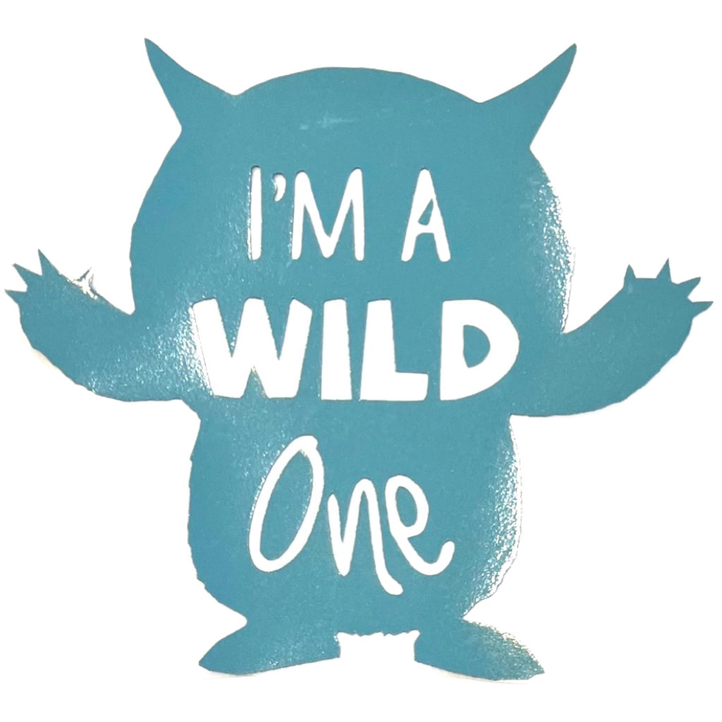 Monster I'm A Wild One Tekst Flock Strijk Applicatie Large