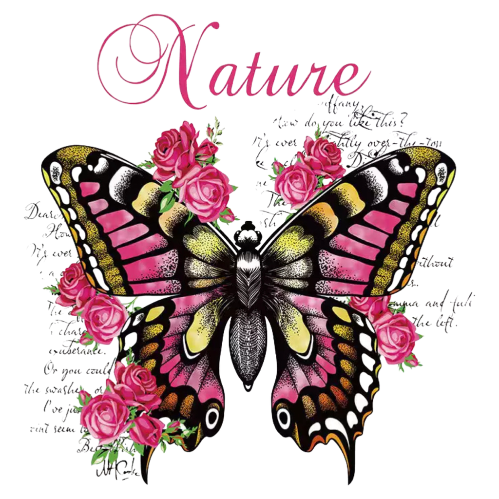 Vlinder Nature Rozen Bloemen Strijk Applicatie