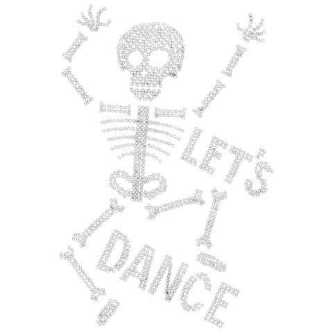 Skelet Geraamte Let's Dance Tekst Strass Applicatie
