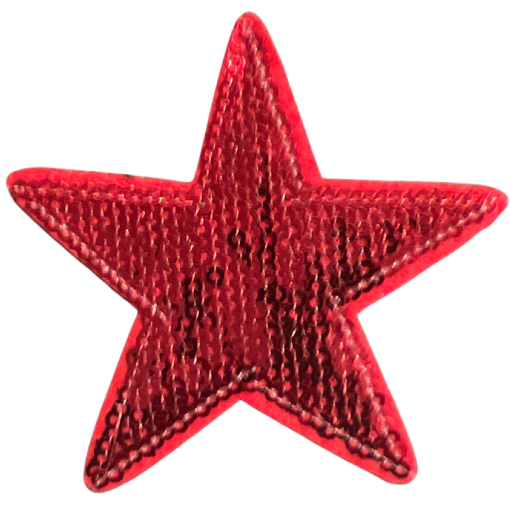 Ster Strijk Embleem Patch Paillette Rood