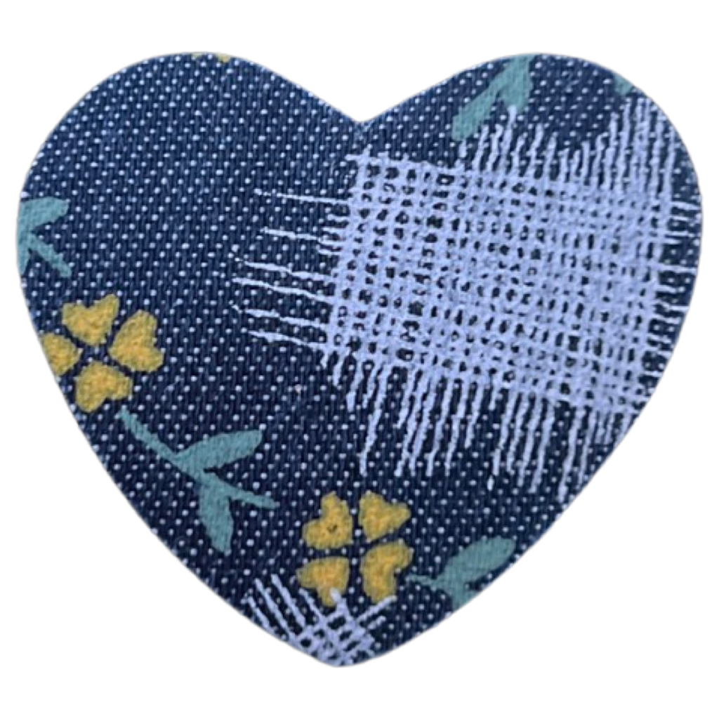 Hart Hartje Denim Spijkerstof Strijk Patch Geel