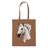 Paard Paarden Pony Strijk Applicatie op en brijn linnen tas