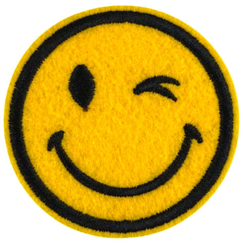 Emoji Lach Knipoog Strijk Embleem Patch