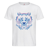 Tijger Strijk Applicatie Uitsnede Geen Achtergrond op een wit t-shirtje