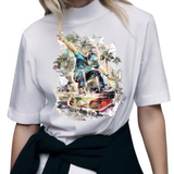 Skater Skateboarder Skateboarding XXL Strijk Applicatie op een wit shirt