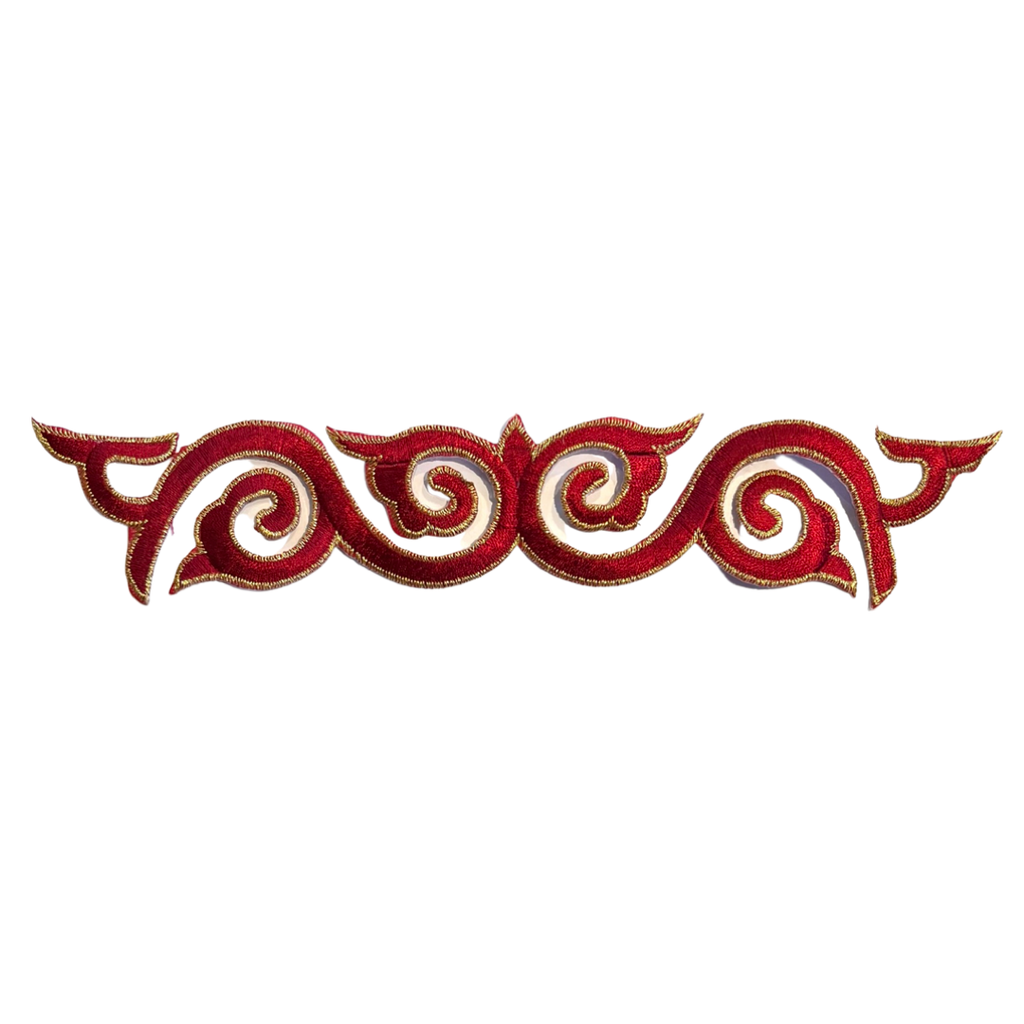Cosplay Sequins Venetiaans Kant Strijk Applicatie Patch Bordeaux Rood