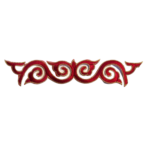 Cosplay Sequins Venetiaans Kant Strijk Applicatie Patch Bordeaux Rood
