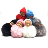 Baby Pompom Sleutelhanger Zwart