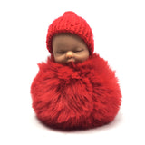 Baby Pompom Sleutelhanger Rood