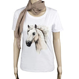 Paard Paarden Pony Strijk Applicatie op een wit t-shirt
