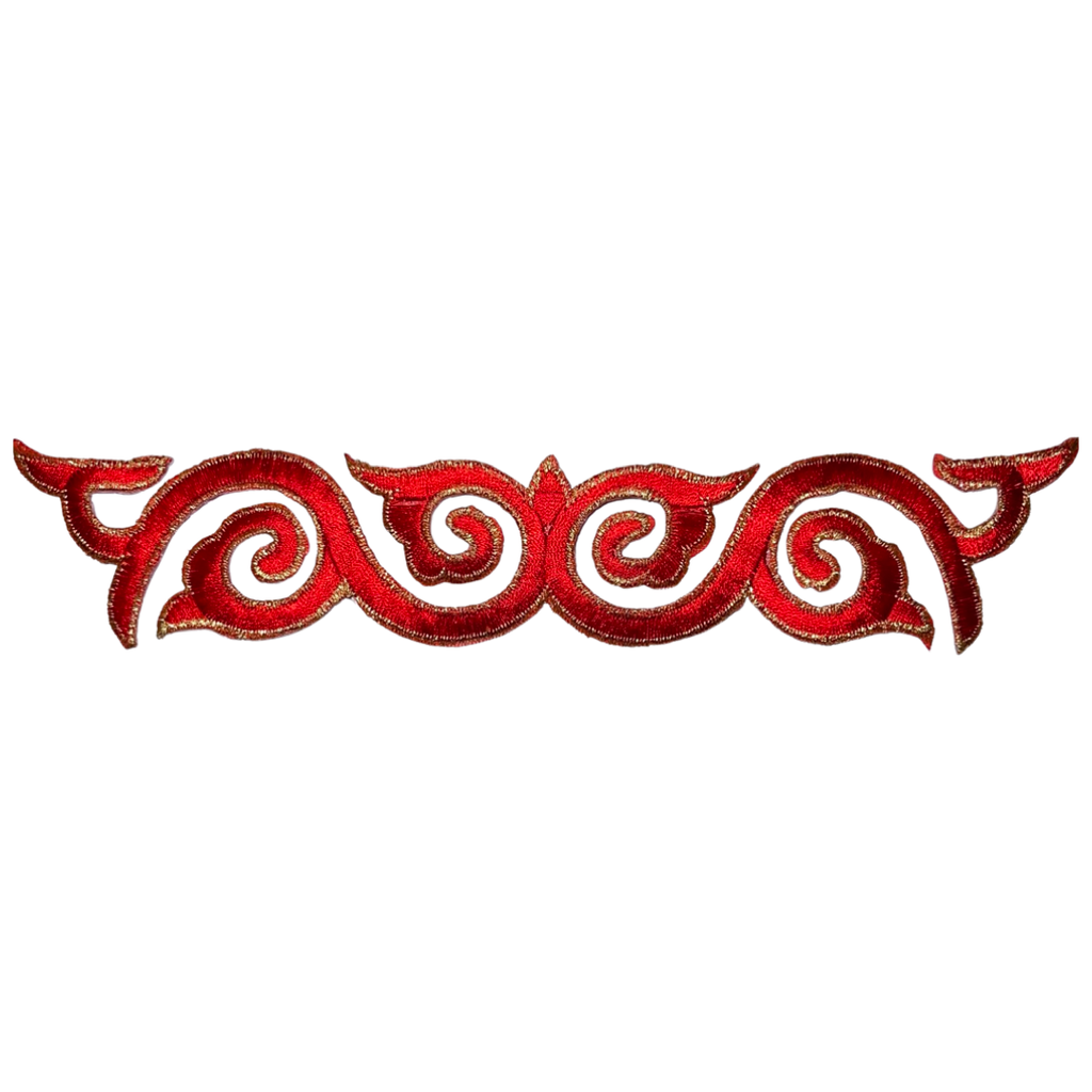 Cosplay Sequins Venetiaans Kant Strijk Applicatie Patch Rood