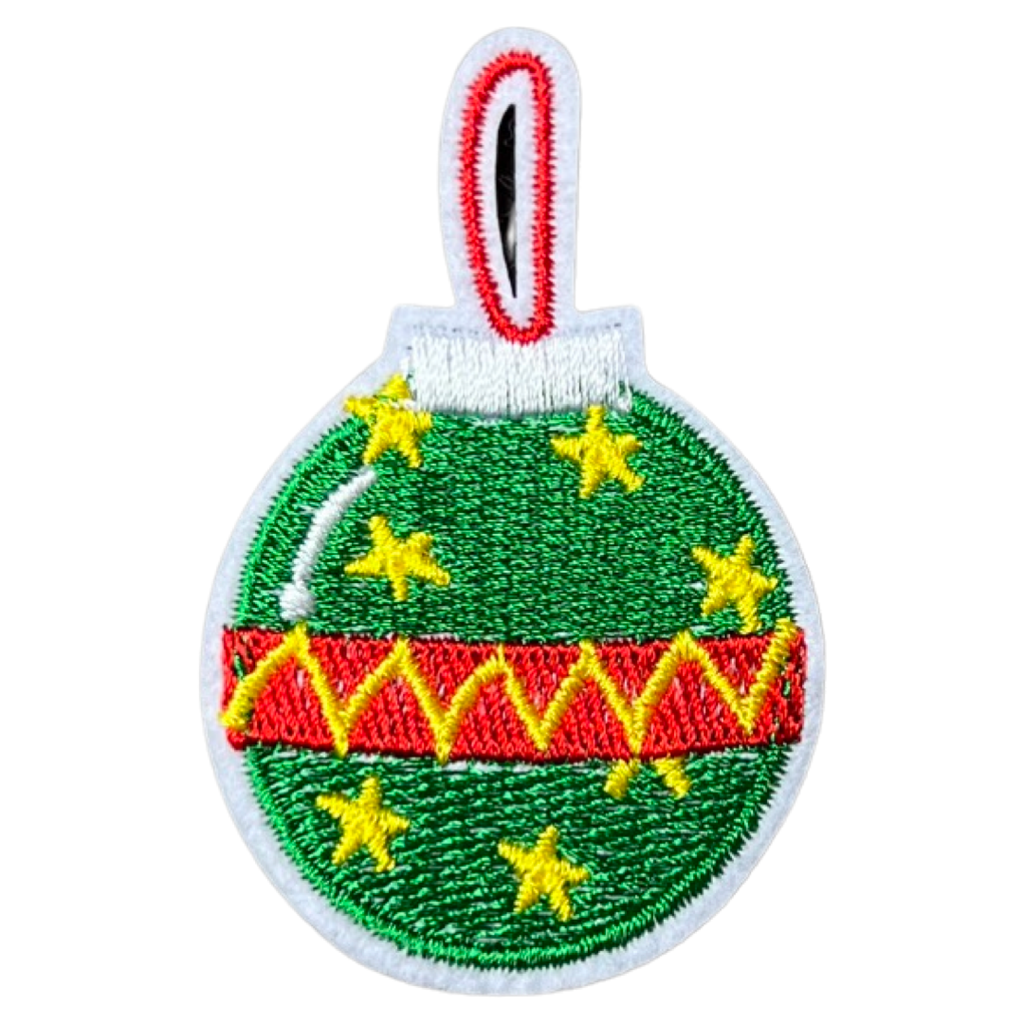 Kerstbal Kerst Versiering Strijk Embleem Patch Groen